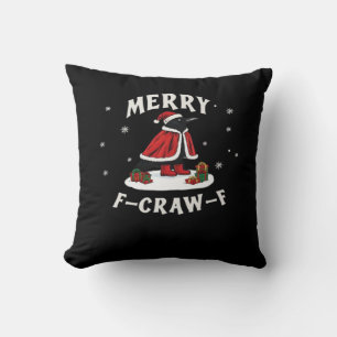 F-Craw-F Krähe Weihnachten F-Caw-F Rabe Weihnachte Kissen