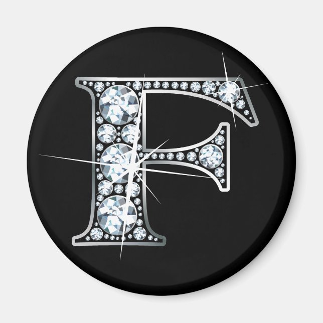 "F" Diamond Bling Magnet (Vorne)