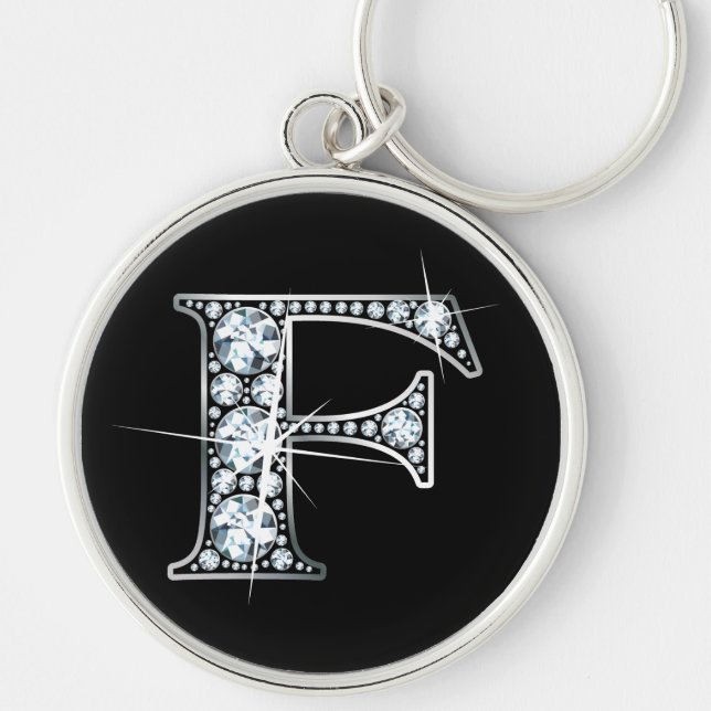 "F" Diamond Bling Schlüsselanhänger (Vorne)