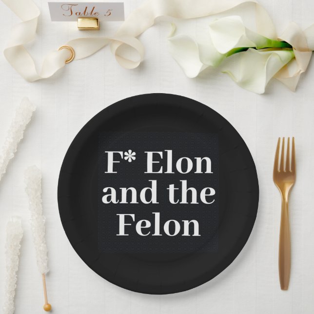 F* Elon Paper Plate Pappteller (Hochzeit)