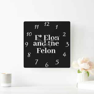 F* Elon Wall Clock Quadratische Wanduhr