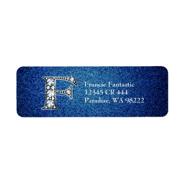 F Faux Diamond sur étiquette d'adresse de retour D (Devant)