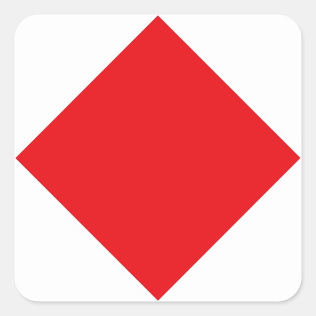 "F" (Foxtrot) Code der Signalschlagflagge Quadratischer Aufkleber (Vorderseite)