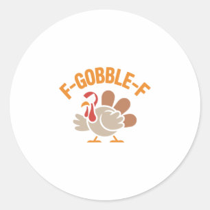 F-gobble-f Wütendes Verrücktes Lustiges Truthahn-M Runder Aufkleber