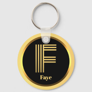 F Gold Mit Monogramm Letter Personalisiert Schlüss Schlüsselanhänger