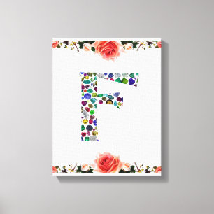 F Initial Gem Design Leinwanddruck