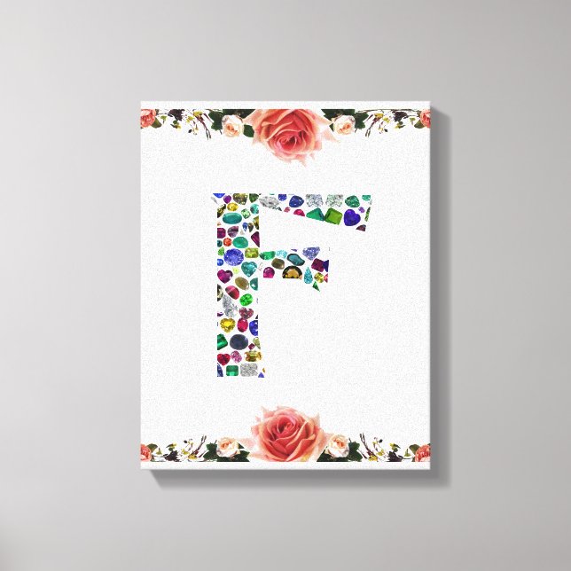 F Initial Gem Design Leinwanddruck (Vorderseite)
