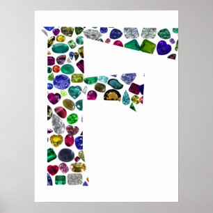 F Initial Gem Design Poster