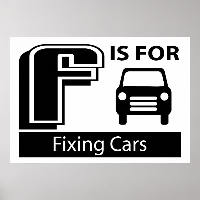 F ist für die Befestigung von Autos bestimmt Poster (Vorne)