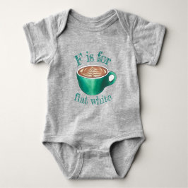 F ist für flaches weißes Latte Cappuccino Kaffee C Baby Strampler