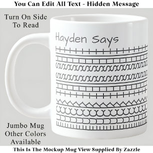 F**k Diese versteckte Meldung 144GW Funny Office Jumbo-Tasse