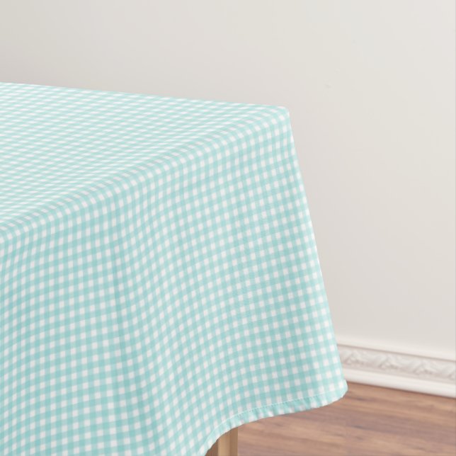 F & L Aqua Gingham Tischdecke (Beispiel)
