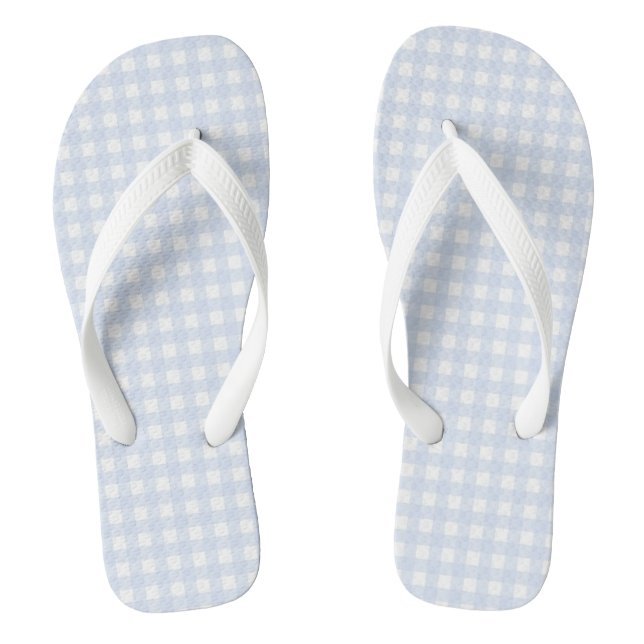 F & L Blue Gingham Flip Flops (Fußbett)