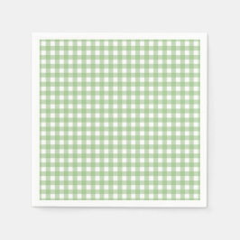 F & L Dark Green Gingham Serviette