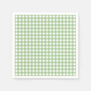 F & L Dark Green Gingham Serviette