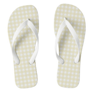 F & L Gelb Gingham Flip Flops