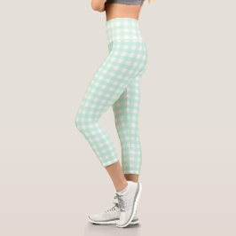 F & L Green Gingham Capri Leggings