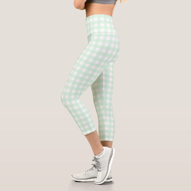 F & L Green Gingham Capri Leggings (Links)