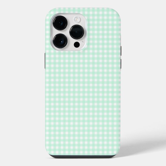 F & L Green Gingham iPhone 14 Pro Max Hülle (Rückseite)