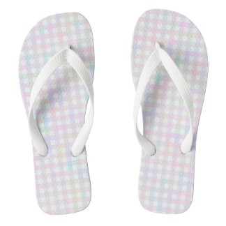 F & L Multicolor Gingham Flip Flops