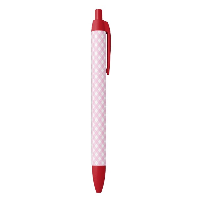 F & L Pink Crisscross Gingham Kugelschreiber (Unterseite (Vertikal))