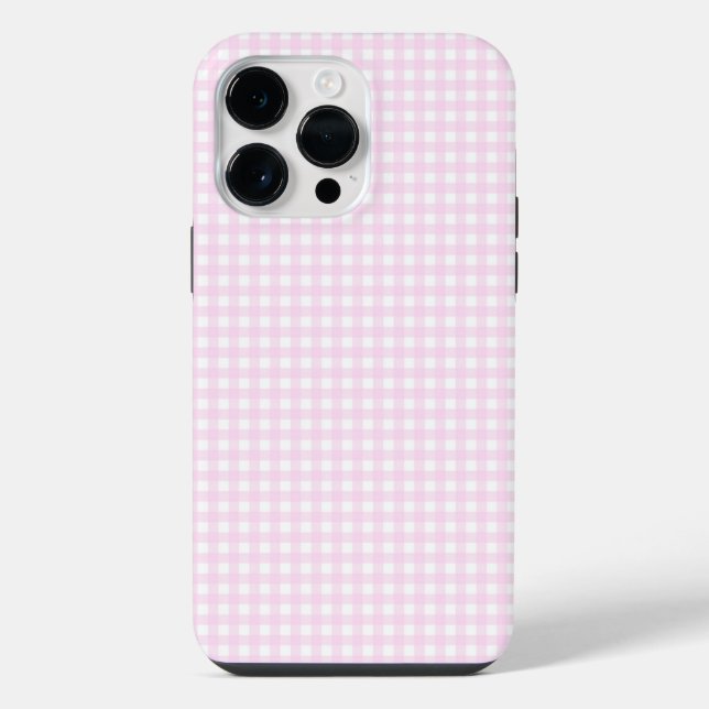 F & L Pink Gingham iPhone 14 Pro Max Hülle (Rückseite)