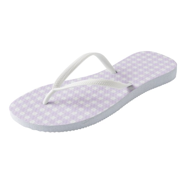 F & L Pink Gingham Pair von Flip Flops (Schrägansicht)