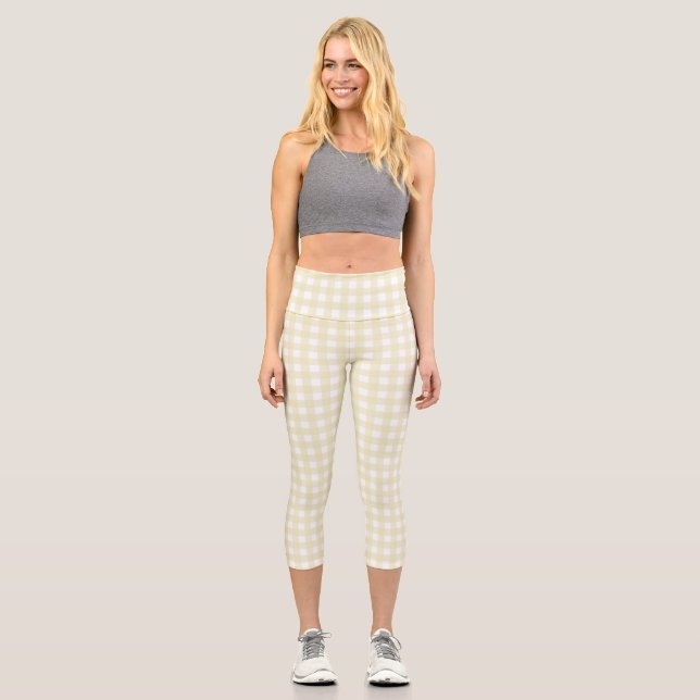 F & L Yellow Gingham Capri Leggings (Vorderseite)