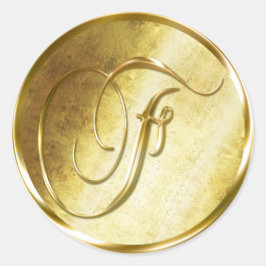F Monogram Imitate Gold Umschlag Aufkleber Sticker