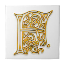 F Monogram "Irish Gold" Keramik Tile