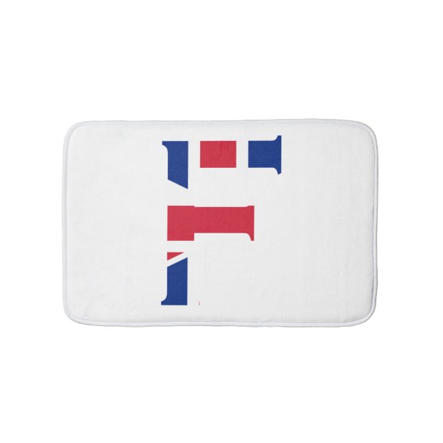 F Monogram überlagert sich auf der Flagge der Unio Badematte (Vorderseite)