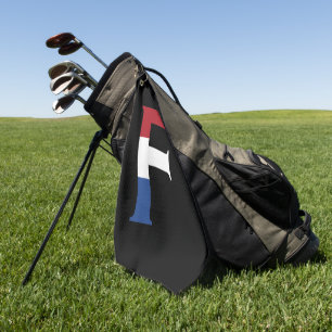 F Monogram überlagert sich auf der NLD-Flagge auf  Golfhandtuch