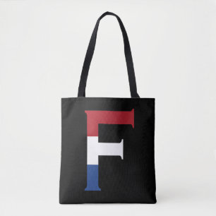 F Monogram überlagert sich auf der NLD-Flagge auf Tasche