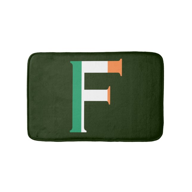 F Monogram überlagert sich auf irischer Flagge Badematte (Vorderseite)
