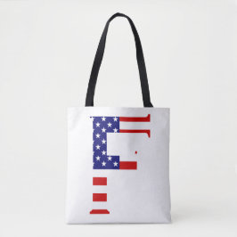 F Monogram überlagert sich auf US Flag Stcent Tasche