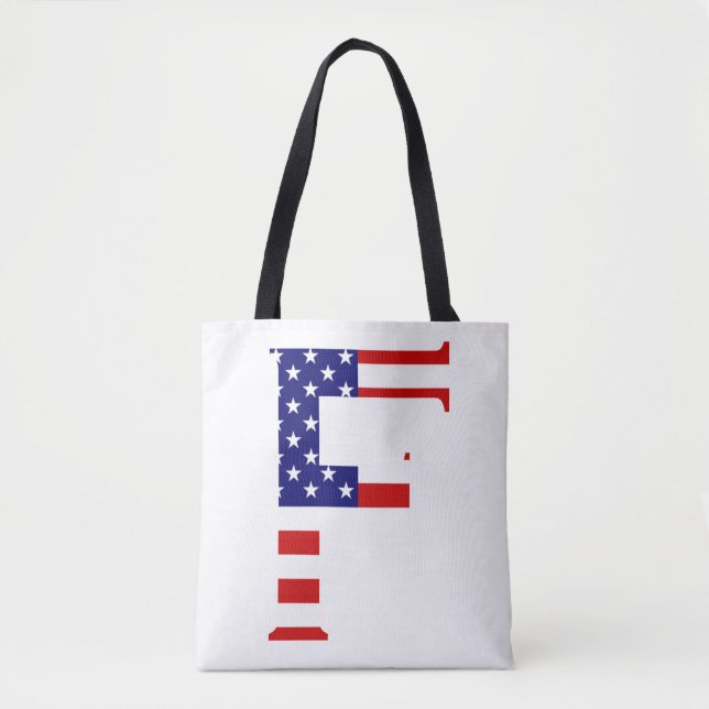 F Monogram überlagert sich auf US Flag Stcent Tasche (Vorderseite)
