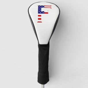 F Monogram überlagert sich auf US-Flaggendokumenta Golf Headcover