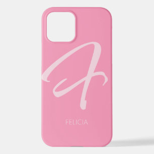 F Monogramm Personalisiert rosa iPhone 12 Hülle