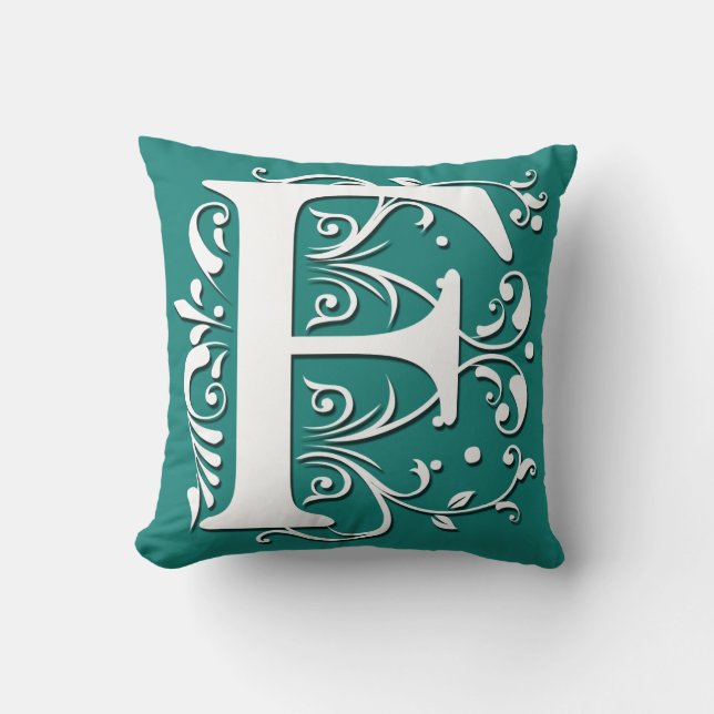 F Monogramme de la lettre initiale - Coussin (Recto)