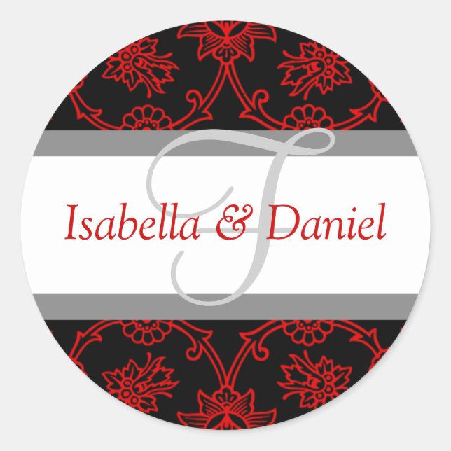 F Monogramme für Siegel zur Einladung zum Hochzeit Runder Aufkleber (Vorderseite)