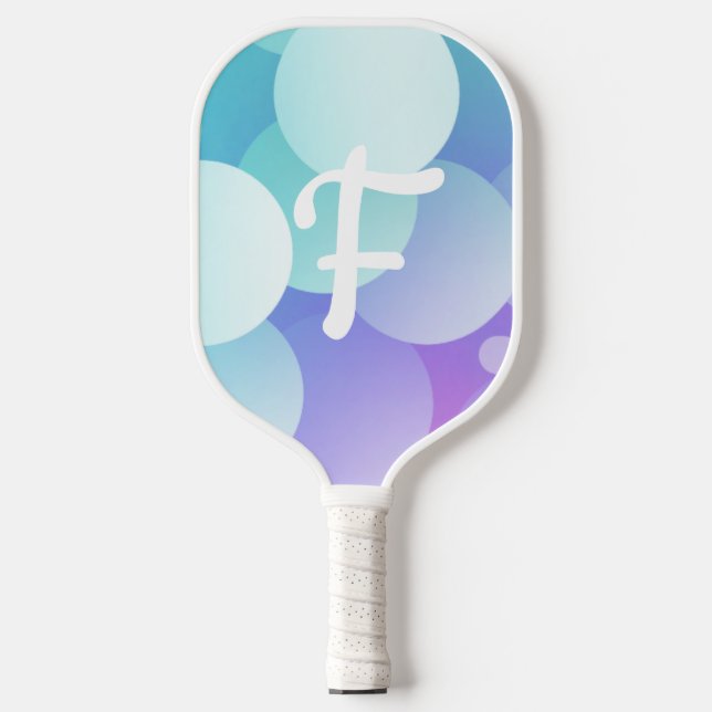 F Name Pickleball Paddle Lila Blue Buble Modern (Vorderseite)