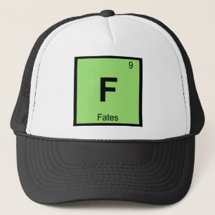 F - Periodisches Symbol für griechische Chemie Truckerkappe