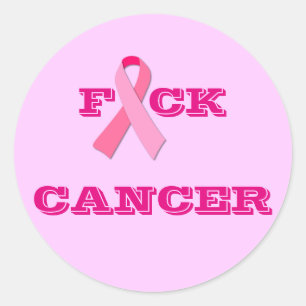 F "Pink Ribbon" CK CANCER Runder Aufkleber