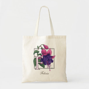 F pour le sac fuchsia de monogramme de fleur