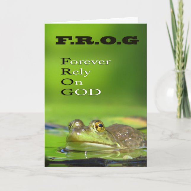 F.R.O.G Forever.Rely.On.GOD Cartes de voeux (Devant)