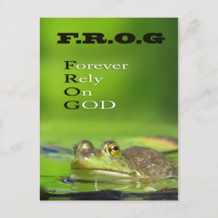 F.R.O.G Forever.Rely.On.GOD Postkarte