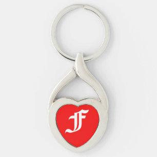 "F" Red Heart Schlüsselanhänger