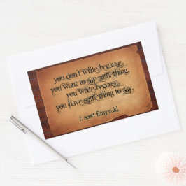 F. Scott Fitzgerald Inspirational Zitat "schreiben Rechteckiger Aufkleber