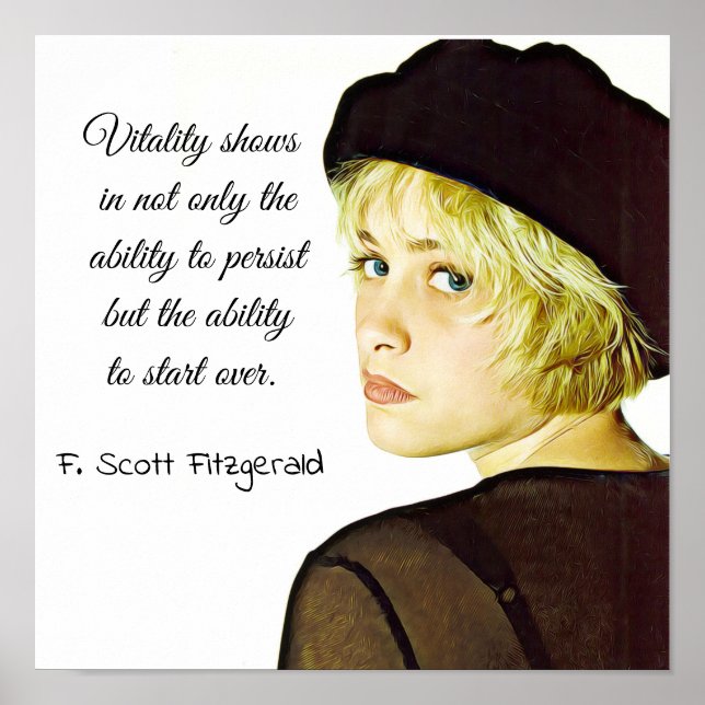 F. Scott Fitzgerald Zitat Poster (Vorne)