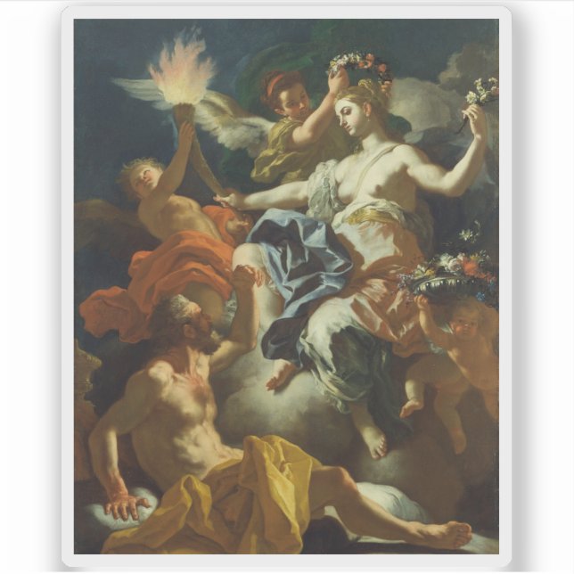 F. Solimena - Aurora Einnahme von Tithonus Verlass Aufkleber (Vorderseite)